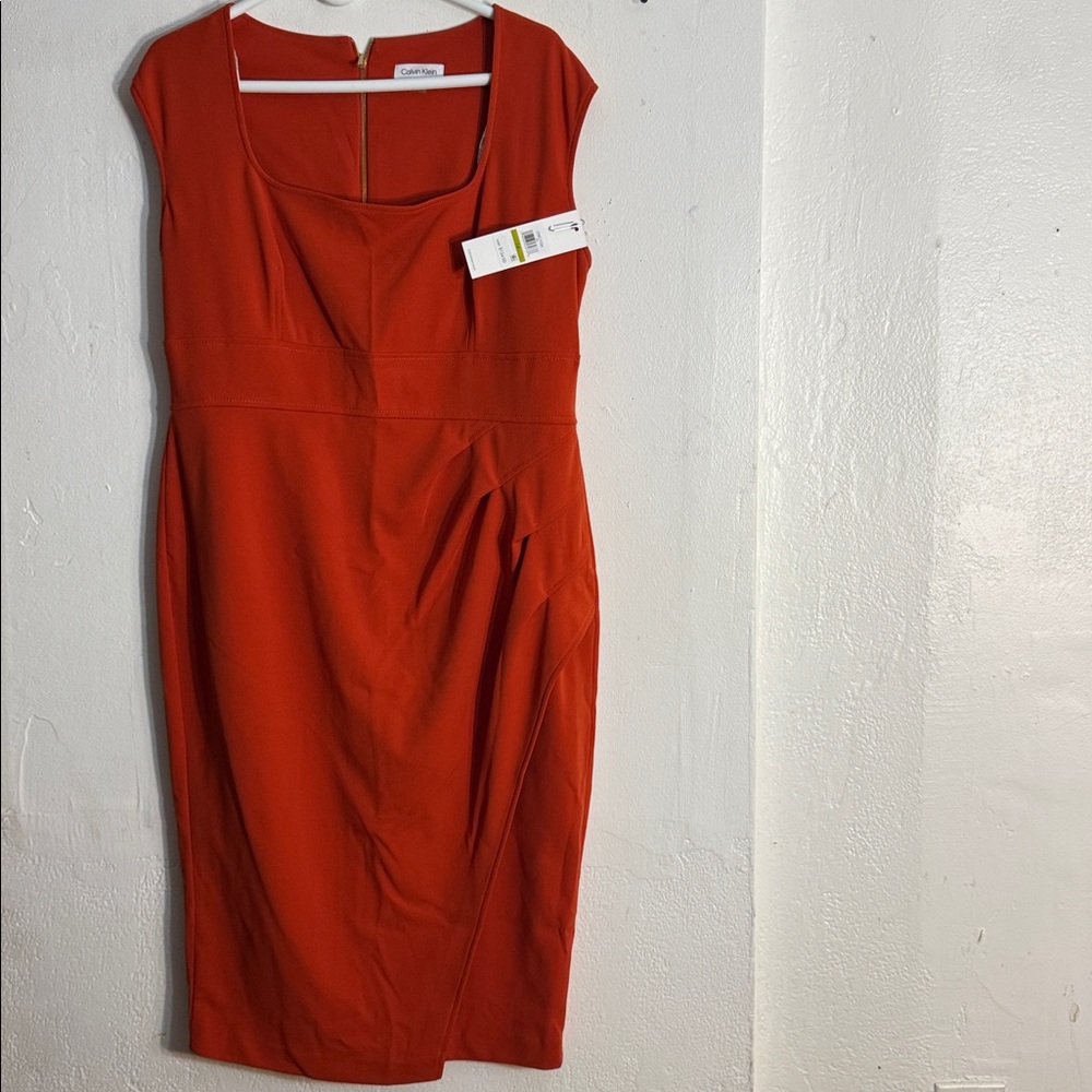 Calvin Klein sleeveless orange Dress size 14